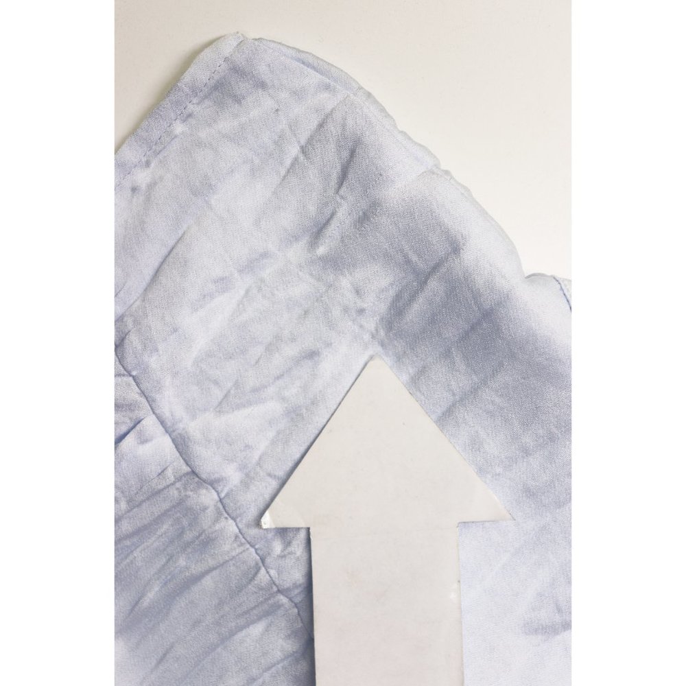 NWT Vince Sleeveless Crushed Satin Band Collar Blouse Powder Blue X Large XL - Picture 11 of 11